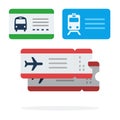 Tickets for public transport vector flat isolated on white Royalty Free Stock Photo
