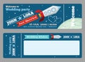 Tickets vector template for wedding invitations Royalty Free Stock Photo