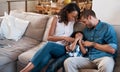 Tickling some love into him. a young boy being tickled by his parents. Royalty Free Stock Photo