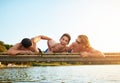 Ticklish teenager being teased Royalty Free Stock Photo