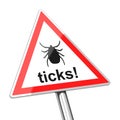 Ticks warning sign Royalty Free Stock Photo