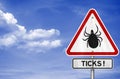 Ticks warning sign Royalty Free Stock Photo