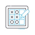 tictactoe line icon, outline symbol, vector illustration, concept sign