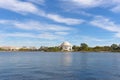 Thomas Jefferson Memorial surrounded by trees around the Tidal Basin in autumn foliage. Royalty Free Stock Photo