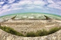 The tidal fisheries close to the Phare des Baleines on Isle du Re in France