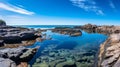 Tidal pool scenery with blue sky and clouds Royalty Free Stock Photo