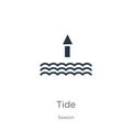 Tide icon vector. Trendy flat tide icon from season collection isolated on white background. Vector illustration can be used for