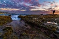 Tide Pool Reflection and Clouds in Laguna Beach, CA Royalty Free Stock Photo