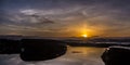 Tide pool in San Diego California at sunset Royalty Free Stock Photo