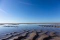 Tide pool on a sandy beach on the west coast of Jytland Royalty Free Stock Photo