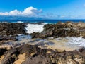 Tide Pools on Lava Formations, Makaluapuna Point Royalty Free Stock Photo