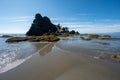 Tide pools and seaweed at low tide at Point of Arches in Olympic National Park. Royalty Free Stock Photo