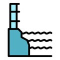 Tide sea level icon vector flat