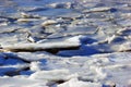 Tides breaking ice shoreline