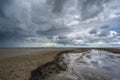 Wadden Sea on the North Sea at Wremen at low tide Royalty Free Stock Photo