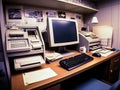 Tidy cubicle with computer family photos quotes