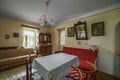 Tidy Dining room interior of an old traditional Hungarian folk house