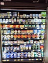 Tidy display of different types of cheese products