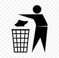 Tidy man icon, do not litter symbol