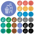 Tidy man outline round flat multi colored icons