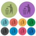 Tidy man solid color darker flat icons