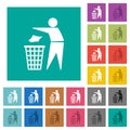 Tidy man square flat multi colored icons
