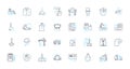 Tidying up linear icons set. Declutter, Organize, Simplify, Minimalism, Clean, Neat, Purge line vector and concept signs