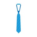 Tie clothing vector accessory element businessman. Flat silk blue necktie simple icon