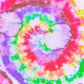 Tie Dye Circle. Rainbow Batik Shirt. Dyed