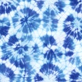 Tie dye design. Seamless repeating pattern. Dyed indigo fabric background and textured. Pattern of blue dye on cotton cloth, Royalty Free Stock Photo