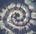 Tie Dye Pattern. Blue Batik Shirt. Watercolor Spiral. Royalty Free Stock Photo