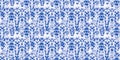 Tie Dye Pattern. Magic Fantasy Dirty Painting. Tie Dye Shibori Background. Seamless Navy Ikat Pattern. Geometric Acrylic