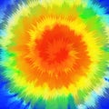 Tie Dye rainbow colorful spiral background. Royalty Free Stock Photo