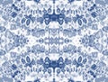 Tie dye seamless symmetric pattern. Watercolor spotted tile. Ornate ikat print