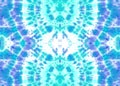 Tie dye shibori spotted seamless pattern. Watercolour contemporary art. Blue psychedelic background. Illustration