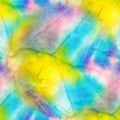 Tie Dye Shibori. Vibrant Artistic Dirty Paint. Colorful Tie Dye Fabric. Watercolor Seamless Background. Floral Acrylic