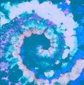 Tie Dye Shirt. Blue Batik Fabric. Tie Die Art Royalty Free Stock Photo