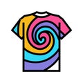 tie dye shirt diy fashion handmade color icon vector illustration