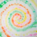 Tie Dye Spiral. Floral Fantasy Dirty Painting. Trendy Tie Dye Spiral. Rainbow Artistic Circle. Tiedye Swirl. Colorful Fashion. Royalty Free Stock Photo