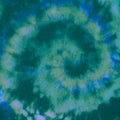 Tie Dye Spiral. Green Batik Shirt. Tie Die Circle Royalty Free Stock Photo