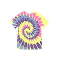 Tie Dye T-Shirt Spirals. flat vector trend illustration Royalty Free Stock Photo