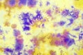 Tie dyed pattern on cotton fabric for background. Royalty Free Stock Photo
