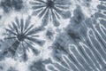 Tie dyed pattern on cotton fabric background. Royalty Free Stock Photo