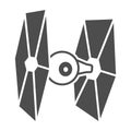 TIE Fighter solid icon, star wars concept, imperial starfighter eyeball vector sign on white background, glyph style