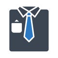 Tie glyph colour line vector icon Royalty Free Stock Photo