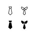 Tie Icon Logo Vector Symbol. Necktie Icon Isolated on White Background