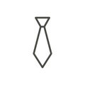 Tie icon vector. Outline necktie. Line suit accessories symbol.