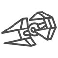 TIE IN Interceptor line icon, star wars concept, TIE fighter vector sign on white background, outline style icon for