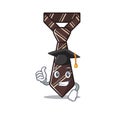 Tie isolated graduation hat with on the cartoon