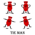 tie man is character illustration design vector prefer to symbol, sticker and etc